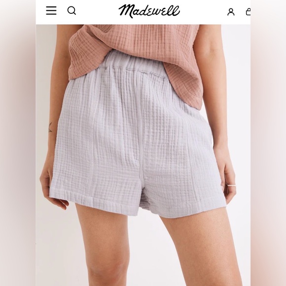 Madewell Pants - Madewell Easy Pull On Shorts Lightspun In Ivory , size M